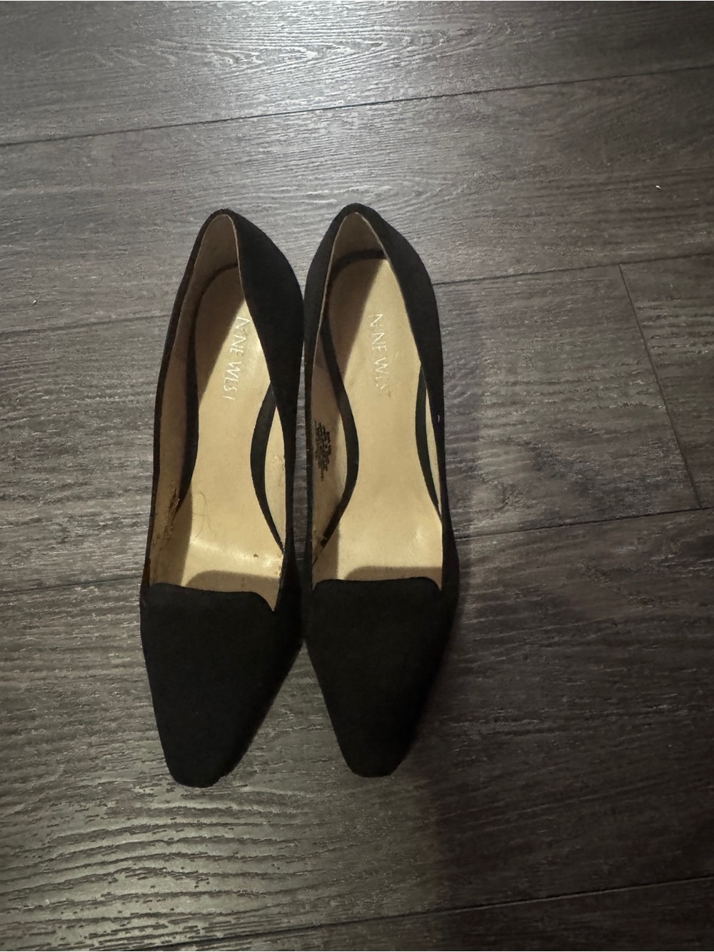 Nine West Black Suede Pointed Toe Pumps